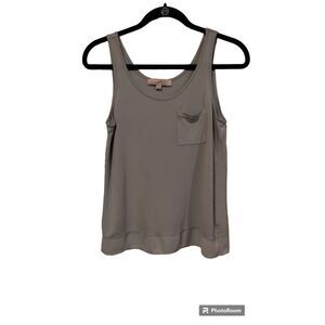 Loft mint green‎ flowy rayon sheer hem sleeveless top
